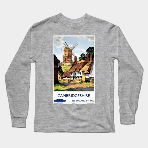 Vintage Travel Poster - Cambridgeshire Long Sleeve T-Shirt by Starbase79